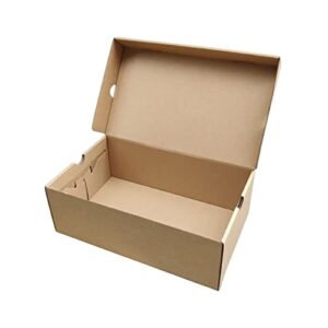 kraft paper shoe storage box, shoes holder, diy assembly shoes display case, dustproof, space saving, shoes organizer for living room home entryway , 35cmx25cmx12cm