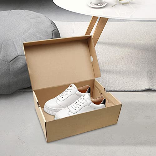 Kraft Paper Shoe Storage Box, Shoes Holder, DIY Assembly Shoes Display Case, Dustproof, Space Saving, Shoes Organizer for Living Room Home Entryway , 35cmx25cmx12cm