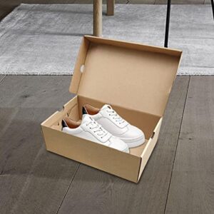 Kraft Paper Shoe Storage Box, Shoes Holder, DIY Assembly Shoes Display Case, Dustproof, Space Saving, Shoes Organizer for Living Room Home Entryway , 35cmx25cmx12cm