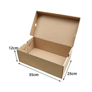 Kraft Paper Shoe Storage Box, Shoes Holder, DIY Assembly Shoes Display Case, Dustproof, Space Saving, Shoes Organizer for Living Room Home Entryway , 35cmx25cmx12cm