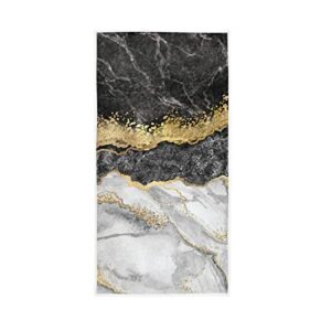 bath towels hand towels for bathroom washcloths face cloths cotton gold black marble decorative absorbent soft 30x15inch