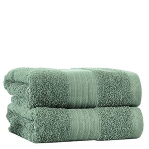 baltic linen pure cotton 2-pack bath sheets cotton green