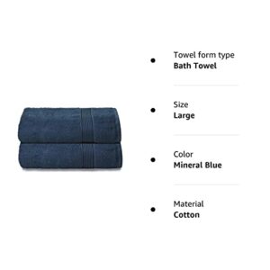 Belizzi Home Cotton 2 Pack Oversized Bath Towel Set 28x55 inches, Large Bath Towels, Ultra Absorbant Compact Quickdry & Lightweight Towel, Ideal for Gym Travel Camp Pool - Mineral Blue