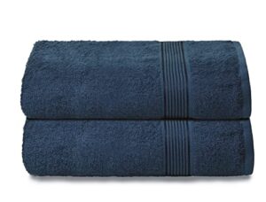 belizzi home cotton 2 pack oversized bath towel set 28x55 inches, large bath towels, ultra absorbant compact quickdry & lightweight towel, ideal for gym travel camp pool - mineral blue