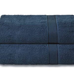 Belizzi Home Cotton 2 Pack Oversized Bath Towel Set 28x55 inches, Large Bath Towels, Ultra Absorbant Compact Quickdry & Lightweight Towel, Ideal for Gym Travel Camp Pool - Mineral Blue
