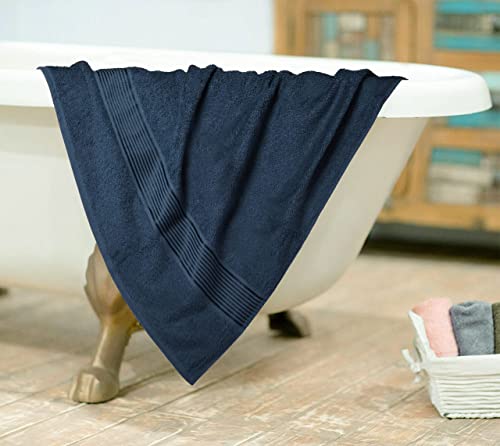 Belizzi Home Cotton 2 Pack Oversized Bath Towel Set 28x55 inches, Large Bath Towels, Ultra Absorbant Compact Quickdry & Lightweight Towel, Ideal for Gym Travel Camp Pool - Mineral Blue