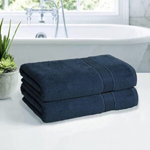 Belizzi Home Cotton 2 Pack Oversized Bath Towel Set 28x55 inches, Large Bath Towels, Ultra Absorbant Compact Quickdry & Lightweight Towel, Ideal for Gym Travel Camp Pool - Mineral Blue