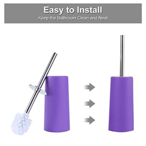 Bathroom Accessories Set, Purple Bathroom Accessories Set, 6Pcs Plastic Bathroom Accessory Set with Tumbler Toothbrush Holder Soap Dispenser Soap Dish Mini Trash Can Toilet Brush with Holder