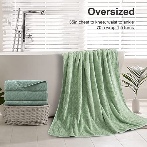 Bath Towels Set, 2 Oversized Large Towels/2 Hand Towels/4 Washcloths,600 GSM Green Towels Bathroom Sets, Quick Dry Towel Super Soft Absorbent Shower Towels Luxury Towel Set Hotel Spa Towel (8 Pack)