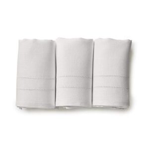 solino home linen hand towels 14 x 24 inch – 100% pure linen white towels set of 3 – machine washable and handcrafted from european flax