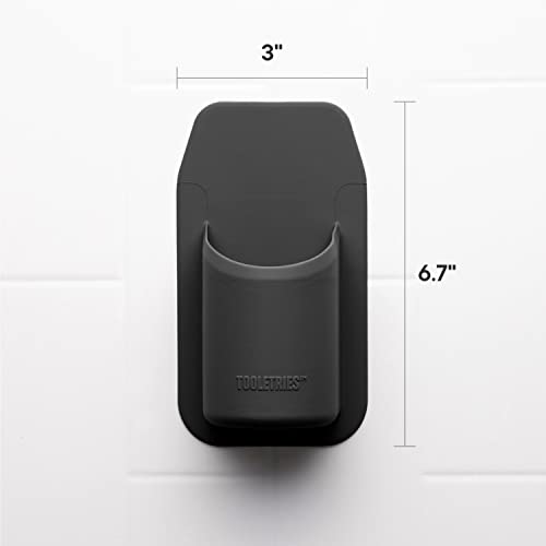 Tooletries - Slim Shower Drink Holder for Seltzer Can in The Shower in Partnership with 30 Watt - Holds 12oz Cans, for Hard Seltzer & Drinks - Silicone-Grip Technology - Charcoal