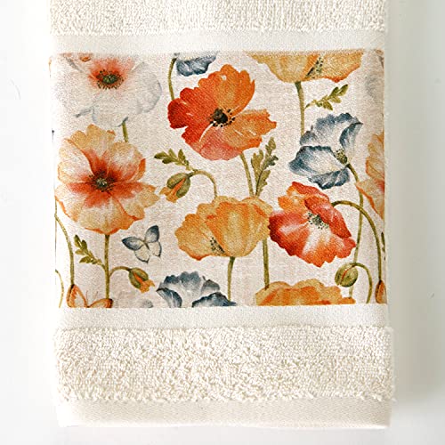 Floral Watercolor Hand Towels Set for The Bathroom or Kitchen - Set of 2