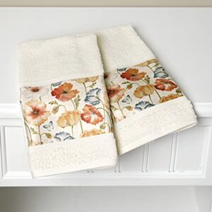 Floral Watercolor Hand Towels Set for The Bathroom or Kitchen - Set of 2