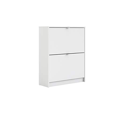 Tvilum Bright 2 Drawer Shoe Cabinet, White