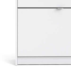 Tvilum Bright 2 Drawer Shoe Cabinet, White