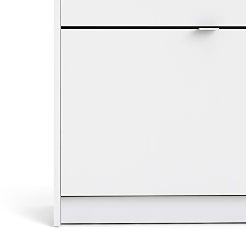 Tvilum Bright 2 Drawer Shoe Cabinet, White