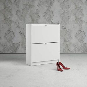 Tvilum Bright 2 Drawer Shoe Cabinet, White