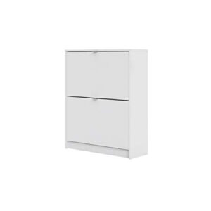 Tvilum Bright 2 Drawer Shoe Cabinet, White