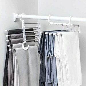 Polly Online Stainless Steel Pants Hangers Trousers Rack Closet Hangers Jeans Clothes Organizer Folding Storage Rack Trousers Hangers Space Saving