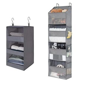 granny says bundle of 1-pack hanging organizer with pockets & 1-pack closet hanging shelves