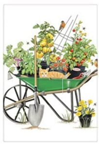 mary lake thompson flour sack towel - tomato wheelbarrow