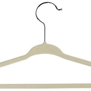 Utopia Home Kids Velvet Bulk Hangers - Small Clothes Hanger - Non Slip - Space Saver - Ivory Color (Bulk Pack of 100)