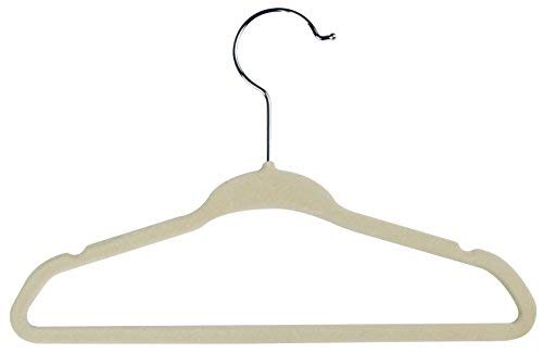 Utopia Home Kids Velvet Bulk Hangers - Small Clothes Hanger - Non Slip - Space Saver - Ivory Color (Bulk Pack of 100)