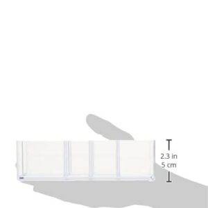 iDesign Divided Bathroom Vanity Organizer for Bathroom, Kitchen, Bedroom, Office, Set of 2, 7" x 3" x 5", Clear