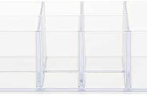 iDesign Divided Bathroom Vanity Organizer for Bathroom, Kitchen, Bedroom, Office, Set of 2, 7" x 3" x 5", Clear