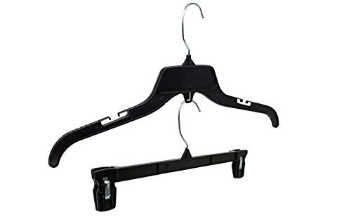 Hangon Combo Set Recycled Plastic Shirt & Pants Hangers, 17 Inch & 12 Inch, Black, 10 Pack