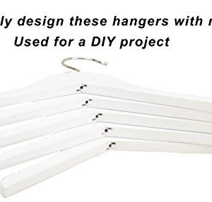 Premium Solid White Wood Clothes Hangers for Children Kids Baby Toddler, Beautiful Wooden Coat Dress Hangers- 360°Stronger Swivel Hook- Extra Smooth Finish- Smoothly Cut Notches-10 Pack LM02KW