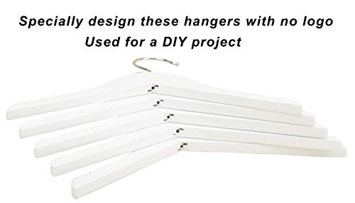 Premium Solid White Wood Clothes Hangers for Children Kids Baby Toddler, Beautiful Wooden Coat Dress Hangers- 360°Stronger Swivel Hook- Extra Smooth Finish- Smoothly Cut Notches-10 Pack LM02KW