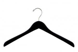 nahanco 1217ch wooden jacket hangers, concave, 17", black finish (pack of 100)