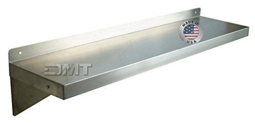 DMT Stainless Wall Shelf. 60" X 14" Deep. Made in USA. 16 Gauge 304/L Stainless Steel.