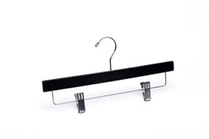 adult black bottom with clips wooden hanger