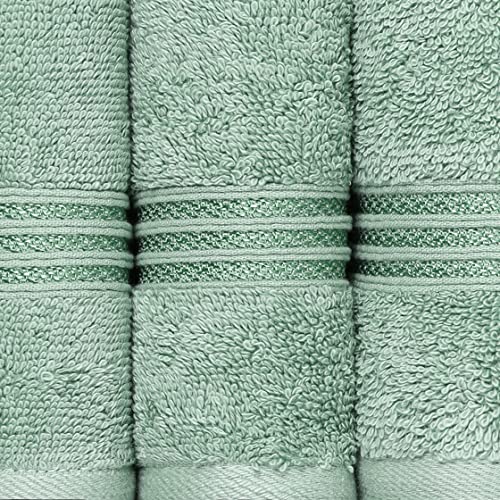 SUPERIOR Egyptian Cotton 6-Piece Towel Set, Bathroom Essentials, Towels for Bathroom, Apartment, Airbnb, Guest Bath, Face, Hand, Bath Towels, Washcloths, Absorbent, Fast Drying, Sage