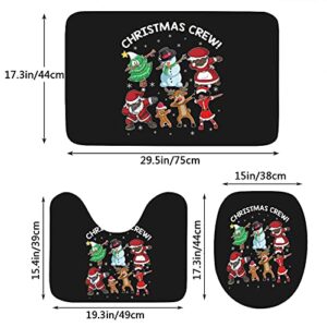 Black Santa Claus Shirt African American Christmas Crew Gift Four-Piece Bathroom Set, Including Square Non-Slip Bath Mat, U-Shaped Mat, Toilet Lid Cover Mat, and A Shower Curtain(4-Piece Set)