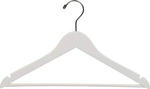 the great american hanger company white wooden suit clothes hanger, box of 100