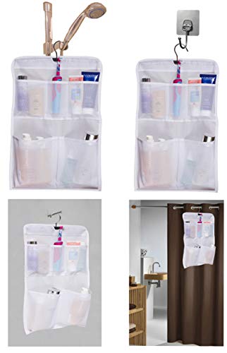 MISSLO Shower Caddy Organizer 5 Pockets + 8 Pockets Mesh Shower Organizer