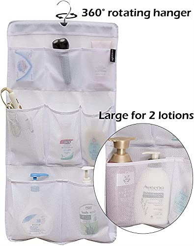 MISSLO Shower Caddy Organizer 5 Pockets + 8 Pockets Mesh Shower Organizer