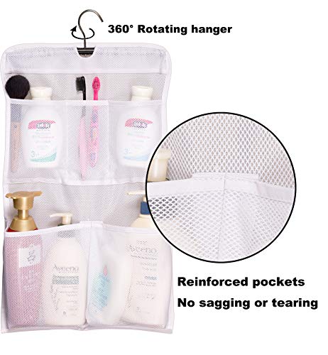 MISSLO Shower Caddy Organizer 5 Pockets + 8 Pockets Mesh Shower Organizer