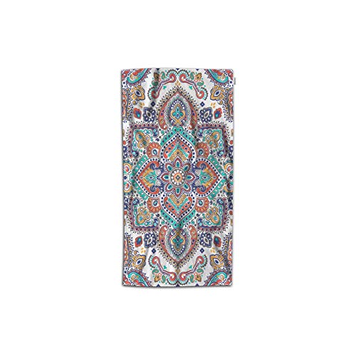 Moslion Bohemian Hand Towels 30Lx15W Inch Indian Floral Paisley Medallion Pattern Retro Ethnic Mandala Ornament Hand Towels Kitchen Hand Towels for Bathroom Soft Polyester-Microfiber