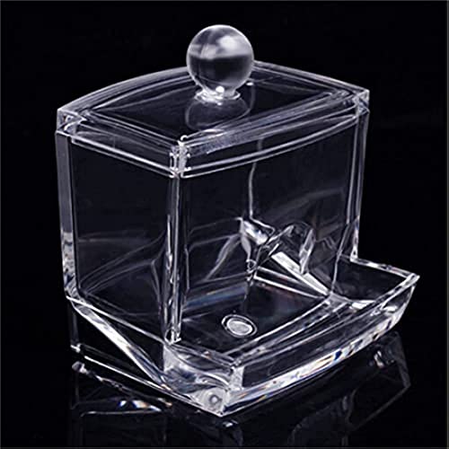 Acrylic Cotton Storage Holder Box Portable Transparent Makeup Cotton Pad Cosmetic Container Jewelry Organizer Case