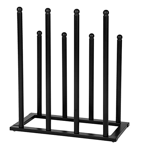 MyGift Modern Black Metal Entryway Boot Rack Organizer, Freestanding Shoe Rack and Tall Boot Shaper Storage Stand Holds up to 4 Pairs of Tall Boots, Set of 2