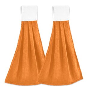 orange halloween kitchen hanging towel 12 x 17 in bath bathroom towels hand tie towel set 2 pcs tea bar dish cloths dry towel soft absorbent durable for laundry room decor