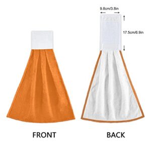 Orange Halloween Kitchen Hanging Towel 12 x 17 in Bath Bathroom Towels Hand Tie Towel Set 2 Pcs Tea Bar Dish Cloths Dry Towel Soft Absorbent Durable for Laundry Room Decor