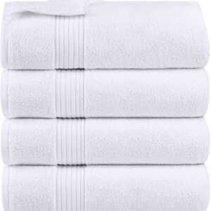 Utopia Towels - Bath Towels Set - Luxurious 600 GSM 100% Ring Spun Cotton - Quick Dry, Highly Absorbent, Soft Feel Towels, Perfect for Daily Use (Pack of 4) (27 x 54, White)