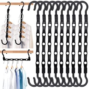 18 pcs space saving hangers,sturdy plastic clothes hanger organizer,closet organizers and storage,space saving hanger (black)