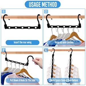 18 PCS Space Saving Hangers,Sturdy Plastic Clothes Hanger Organizer,Closet Organizers and Storage,Space Saving Hanger (Black)