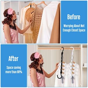 18 PCS Space Saving Hangers,Sturdy Plastic Clothes Hanger Organizer,Closet Organizers and Storage,Space Saving Hanger (Black)